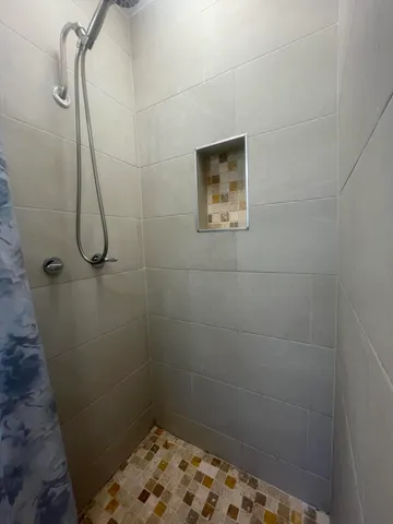 a bathroom with a shower