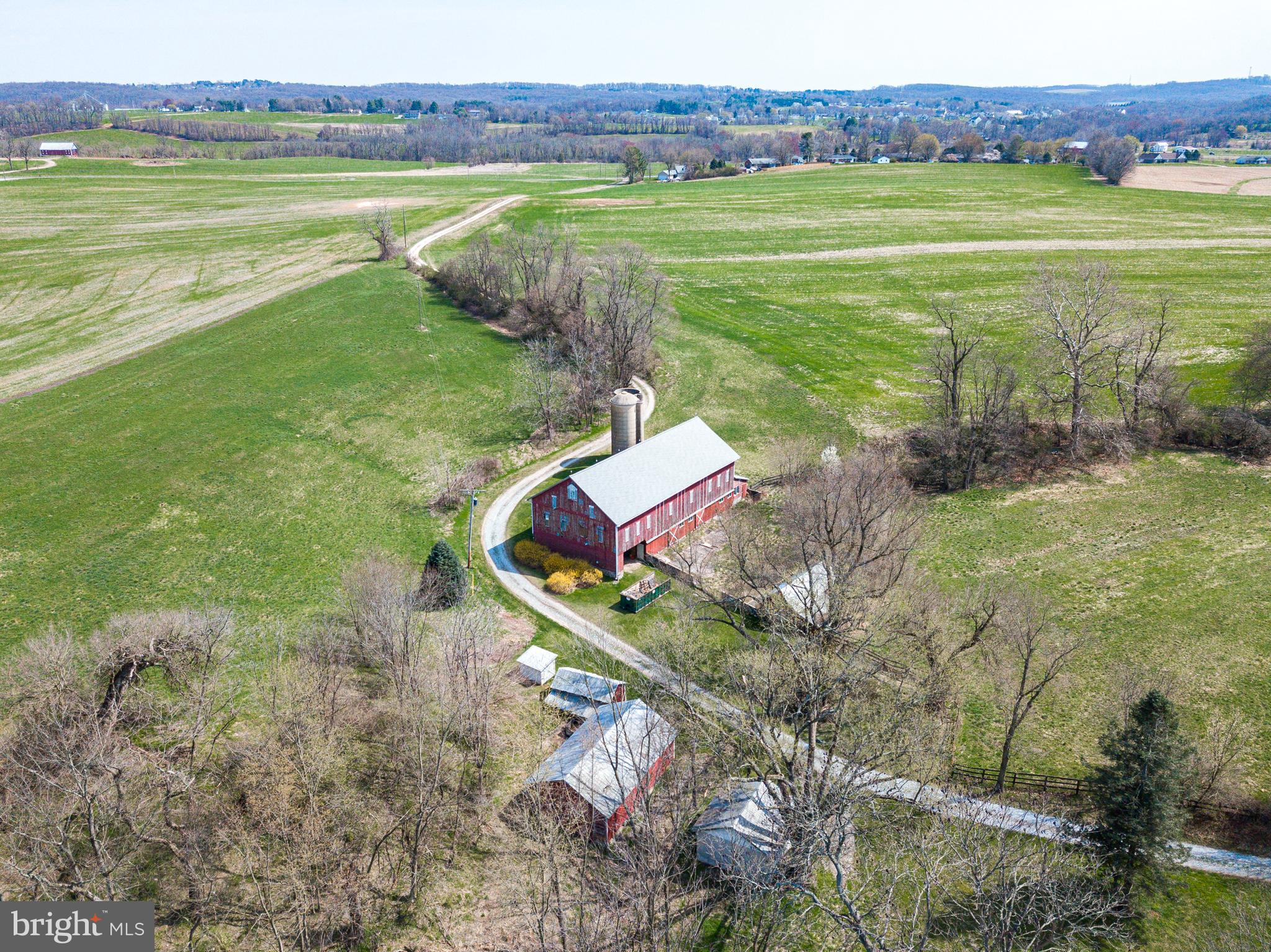 412 Old Bachmans Valley Road Westminster, MD 21157 - Photo 4 of 52 Aerial showing barn and entrance road