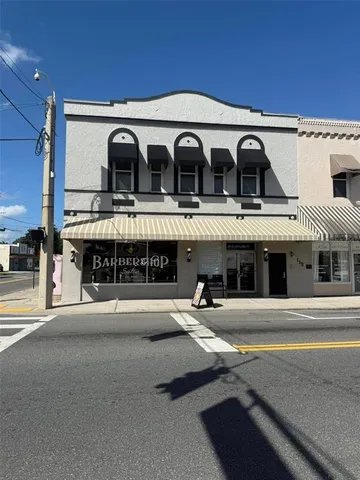 a view of a building with a outdoor space