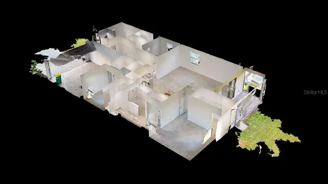 a view of a back yard of the house