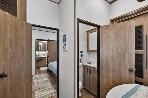 a bathroom with a toilet