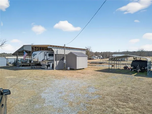 a view of a house with a city