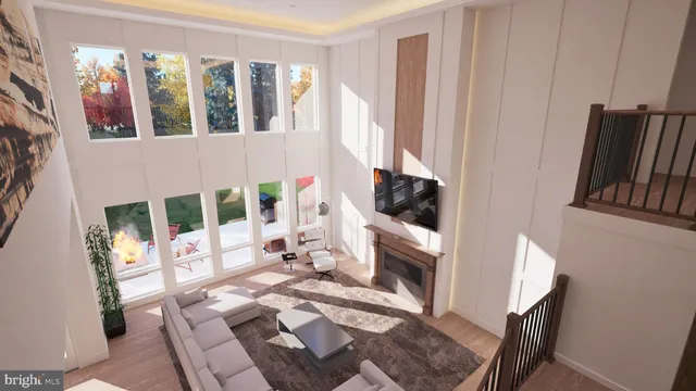 a view of living room with furniture and a flat screen tv