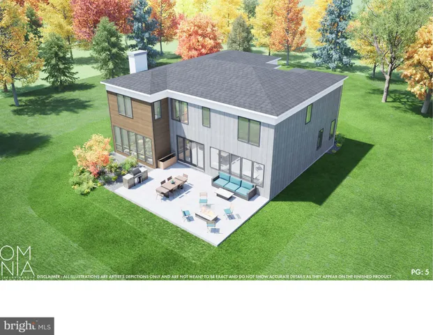 a aerial view of a house with a yard