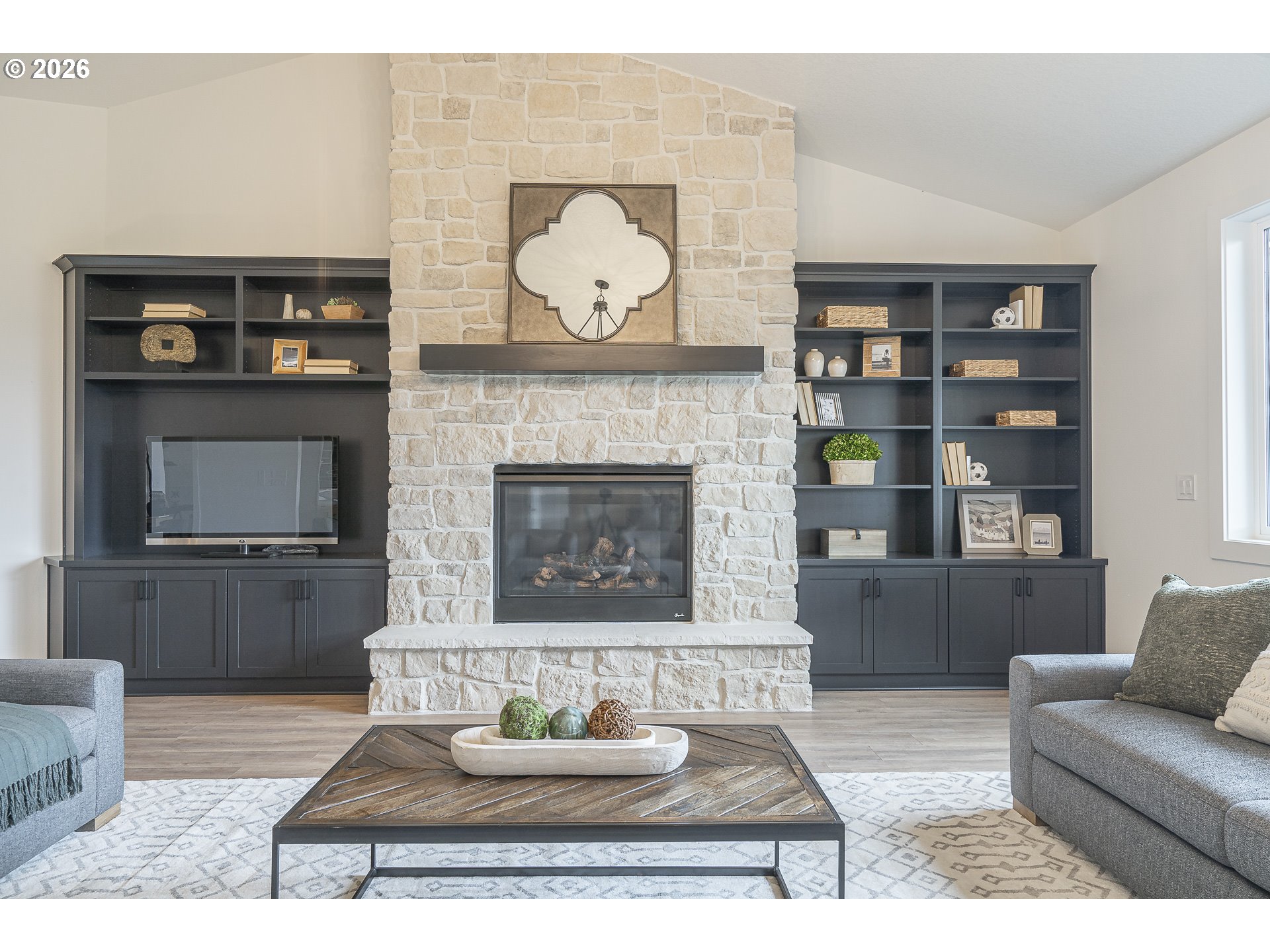 19350 Northeast Trunk Road Dundee, OR 97115 - Photo 8 of 14 a living room with furniture and a fireplace