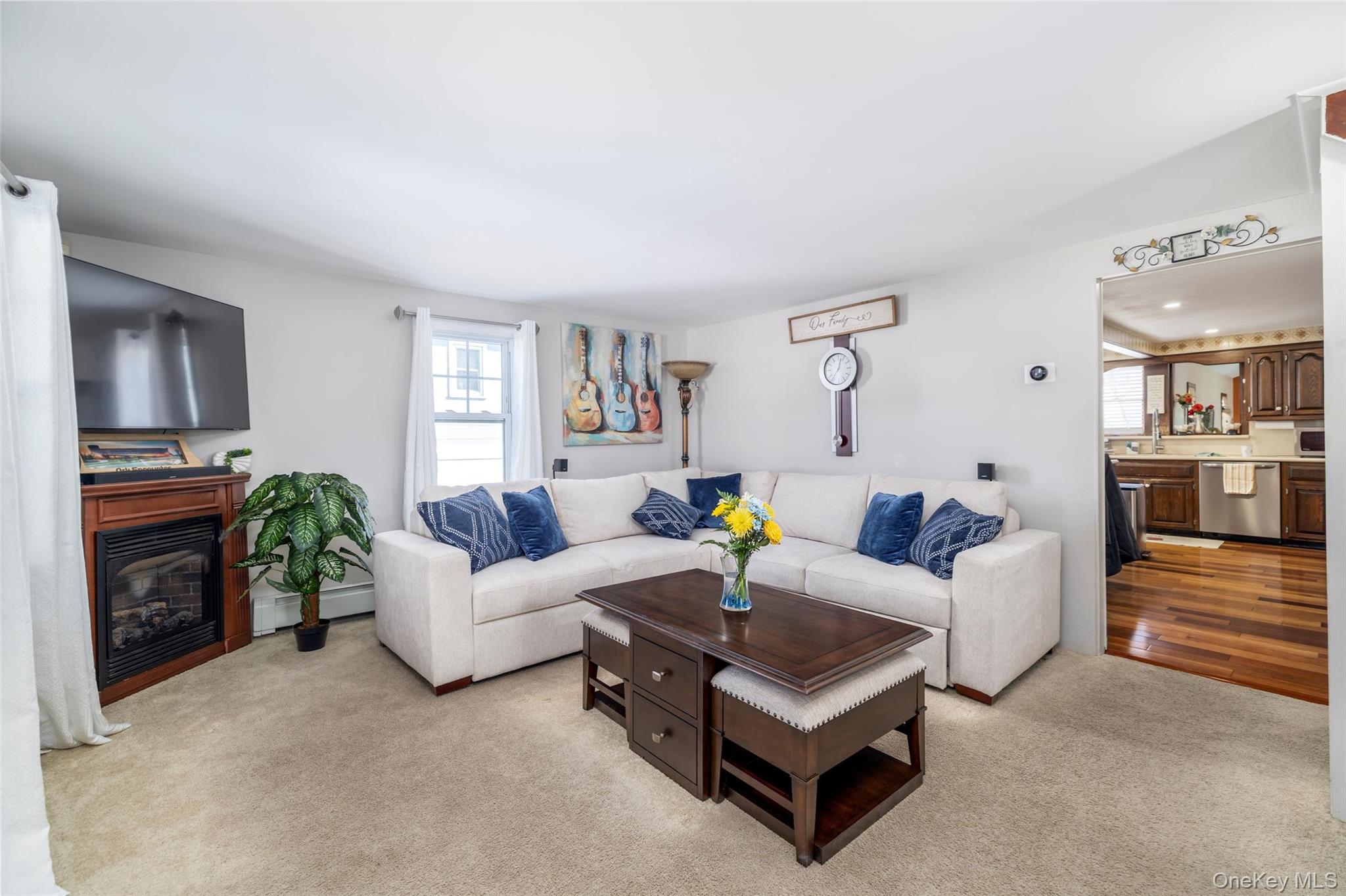 982 Adams Street Baldwin, NY 11510 - Photo 8 of 28 a living room with furniture and a fireplace