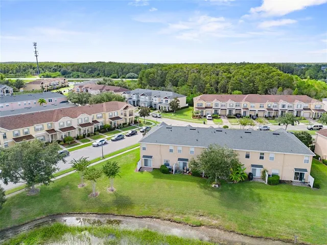 an aerial view of multiple house