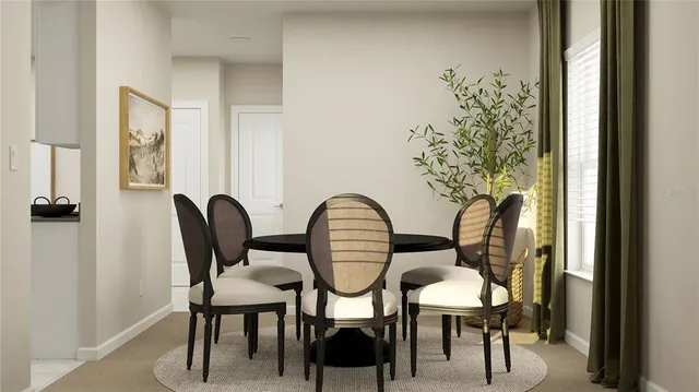 a view of a room with furniture and wooden floor