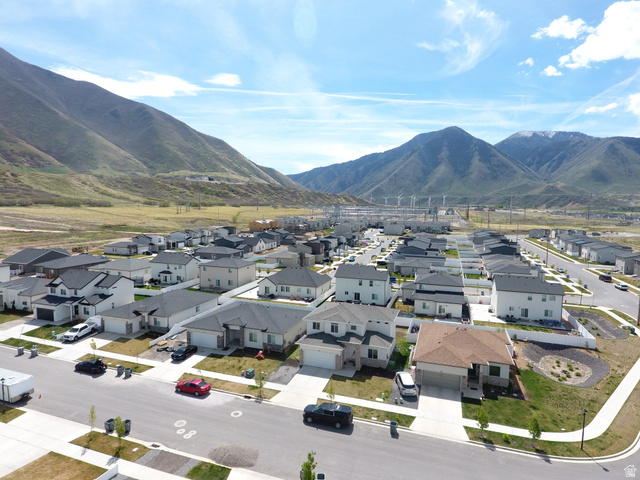 815 West Powderwood Lane Mapleton, UT 84664 - Photo 33 of 39 Aerial view of residential area featuring a mountainous background
