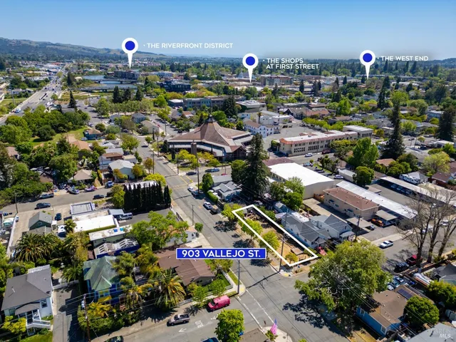 an aerial view of a city