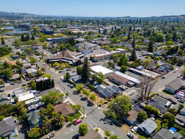 an aerial view of multiple house