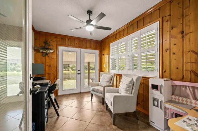 a lake view with a garden