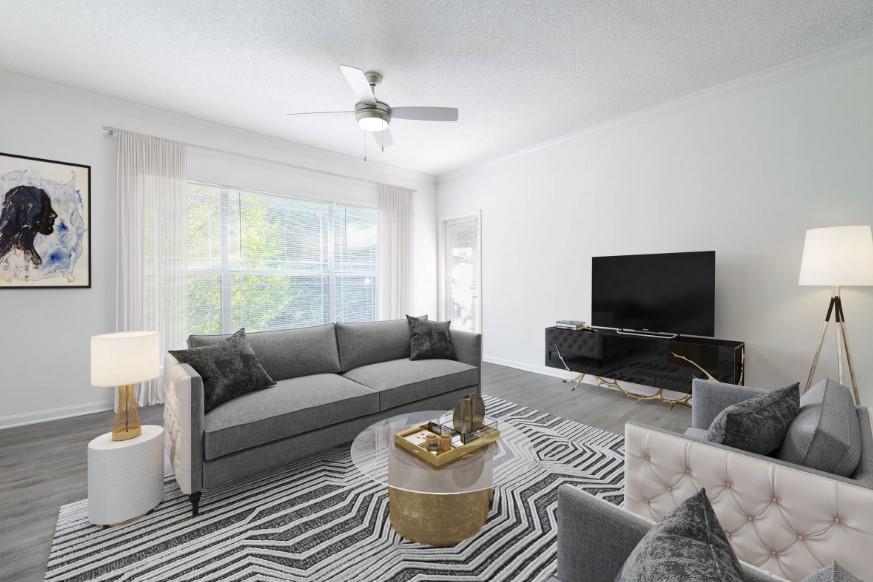 2500 Shallowford Road, Unit 44309 Atlanta, GA 30345 - Photo 6 of 20 a living room with furniture and a flat screen tv