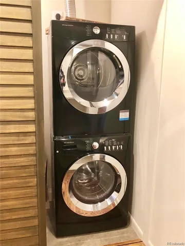 a close view of washer and dryer