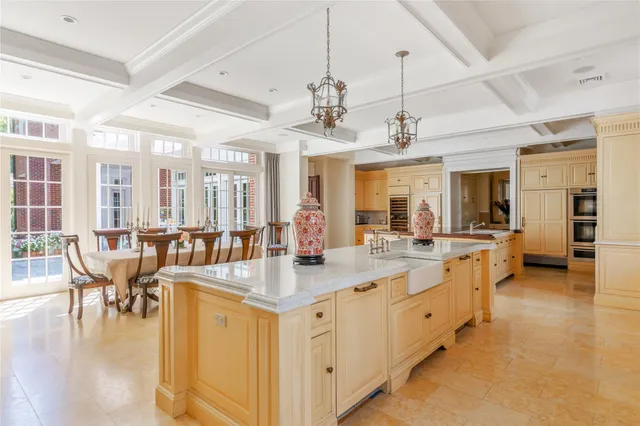 a swimming pool with outdoor seating