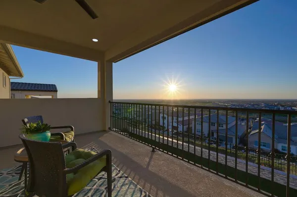 a terrace with seating area