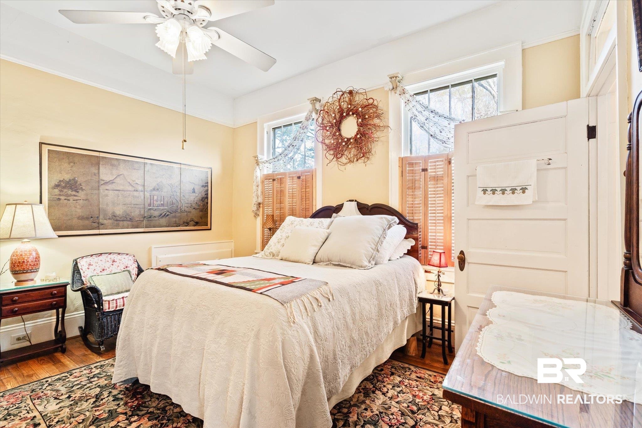 12 Lebaron Street Mobile, AL 36602 - Photo 27 of 37 Bedroom with wood-type flooring and ceiling fan