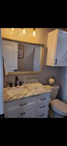 a bathroom with a sink and a toilet