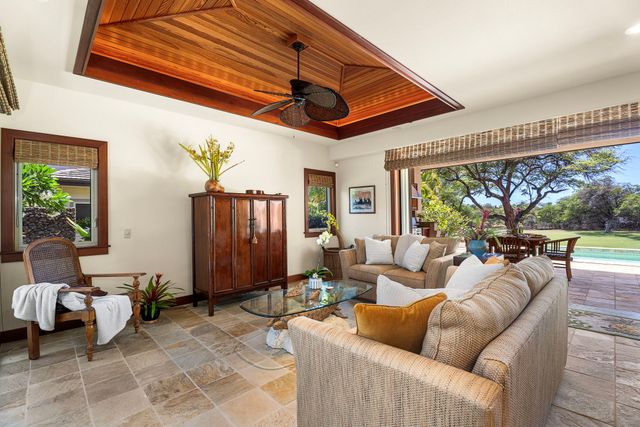 a outdoor living space with furniture and garden view