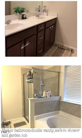 a bathroom with a sink a mirror and wooden cabinets