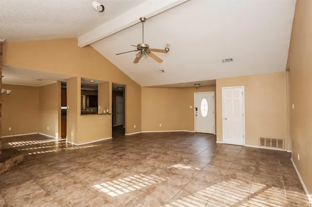 a view of a livingroom with a chandelier