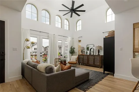 a living room with furniture