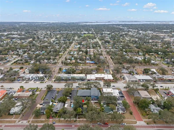 an aerial view of multiple house