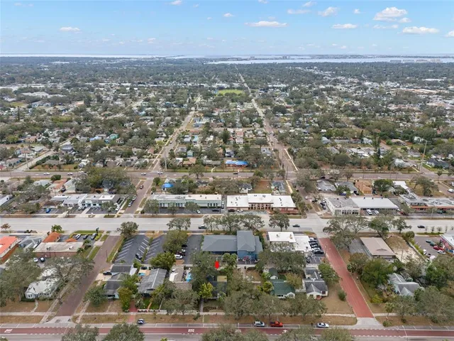 an aerial view of multiple house