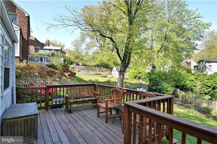 9503 St Andrews Way Silver Spring, MD 20901 - Photo 16 of 30 a view of deck with furniture and trees in the background