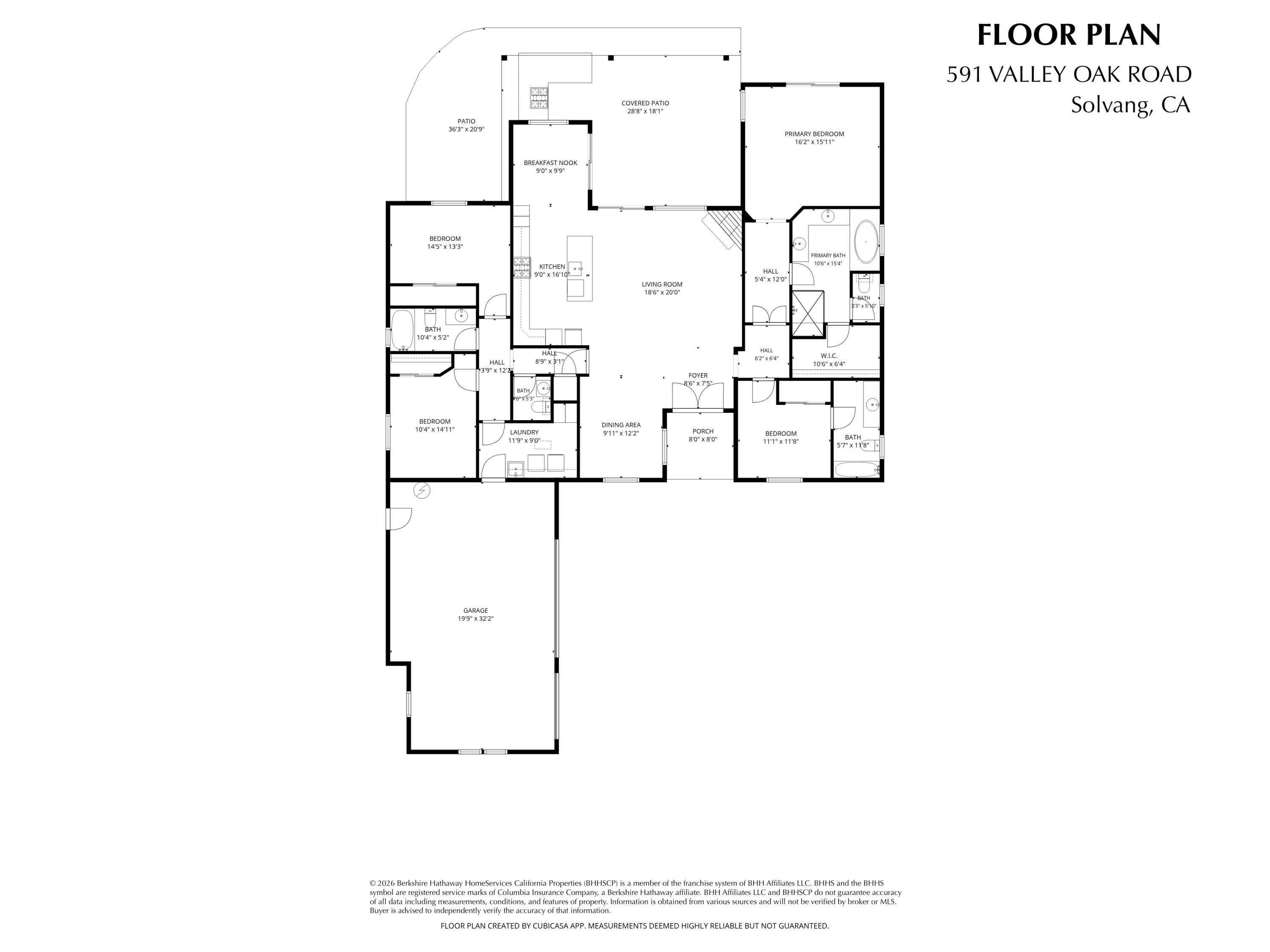 591 Valley Oak Road Solvang, CA 93463 - Photo 28 of 28 Floor Plan for 591 Valley Oak Road
