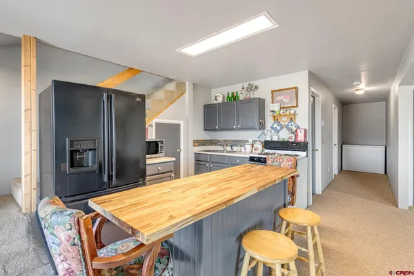 a room with furniture and a table