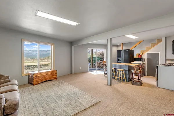 a living room with furniture