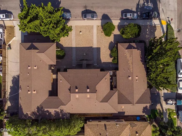 an aerial view of multiple house