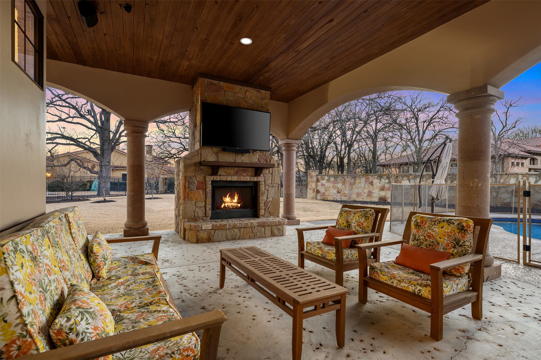 101 Hopewell Circle Georgetown, TX 78628 - Photo 31 of 38 View of patio / terrace with an outdoor living space with a fireplace and an outdoor pool