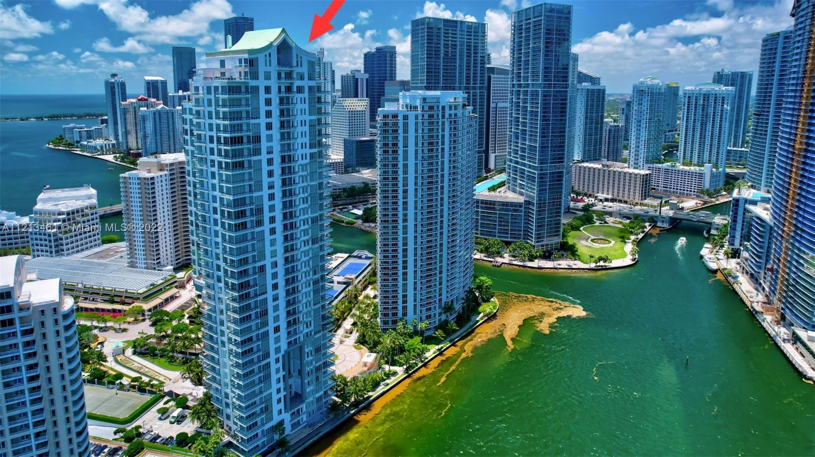 900 Brickell Key Boulevard, Unit 3103 Miami, FL 33131 - Photo 46 of 46 a aerial view of a city