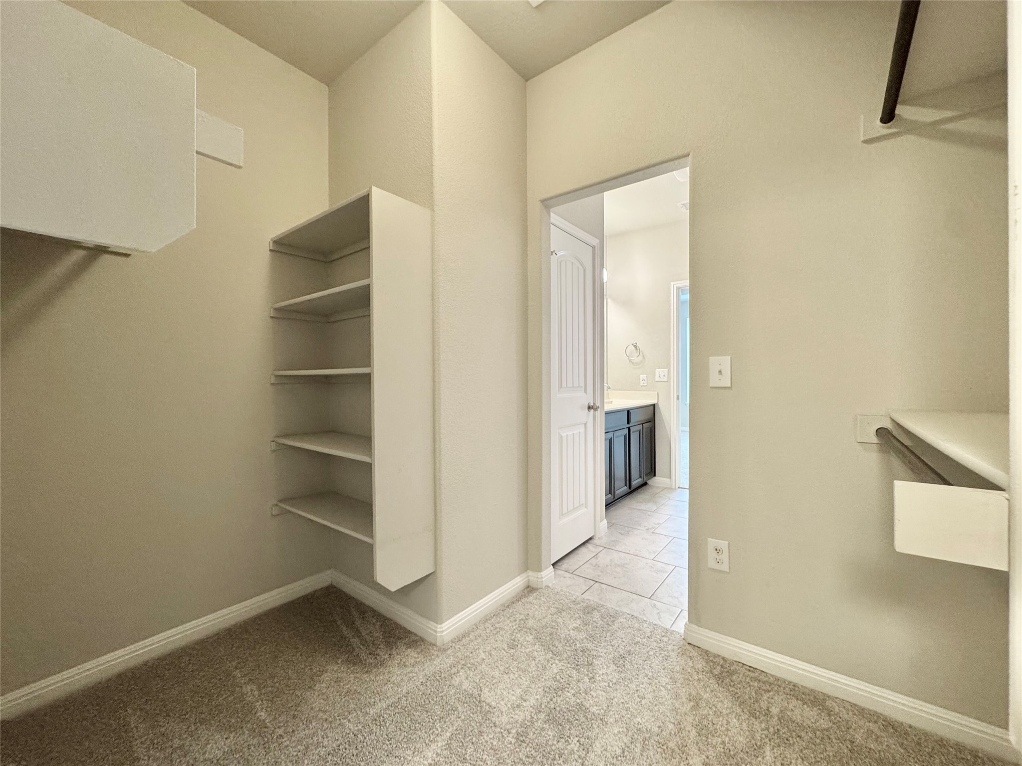 407 Rhetoric Way Pflugerville, TX 78660 - Photo 32 of 38 a view of walk in closet with empty racks