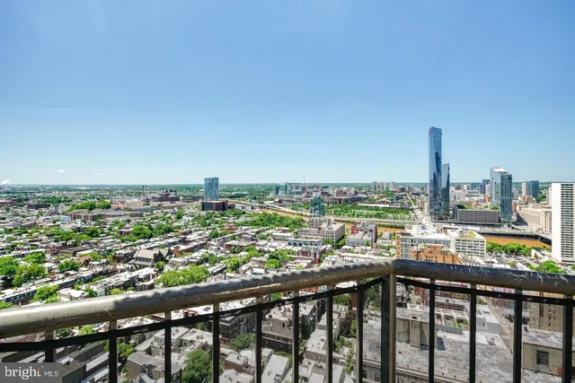 a city view from a balcony