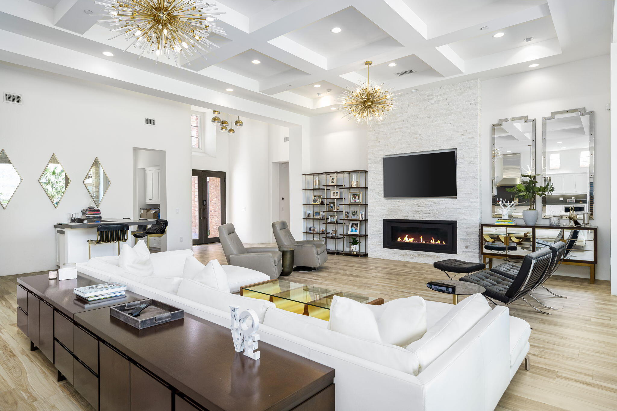 59805 Seville La Quinta, CA 92253 - Photo 14 of 61 a living room with furniture fireplace and a flat screen tv