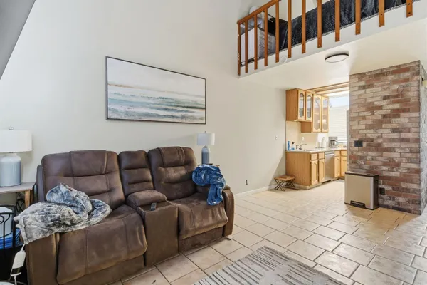 a living room with furniture