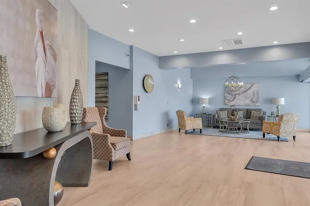 a living room with furniture