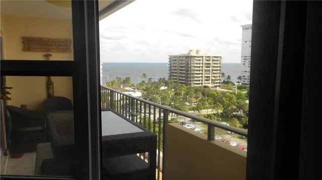 a view of city from a balcony