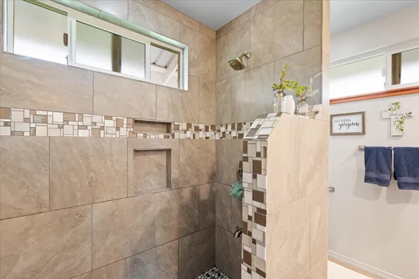 a bathroom with a shower