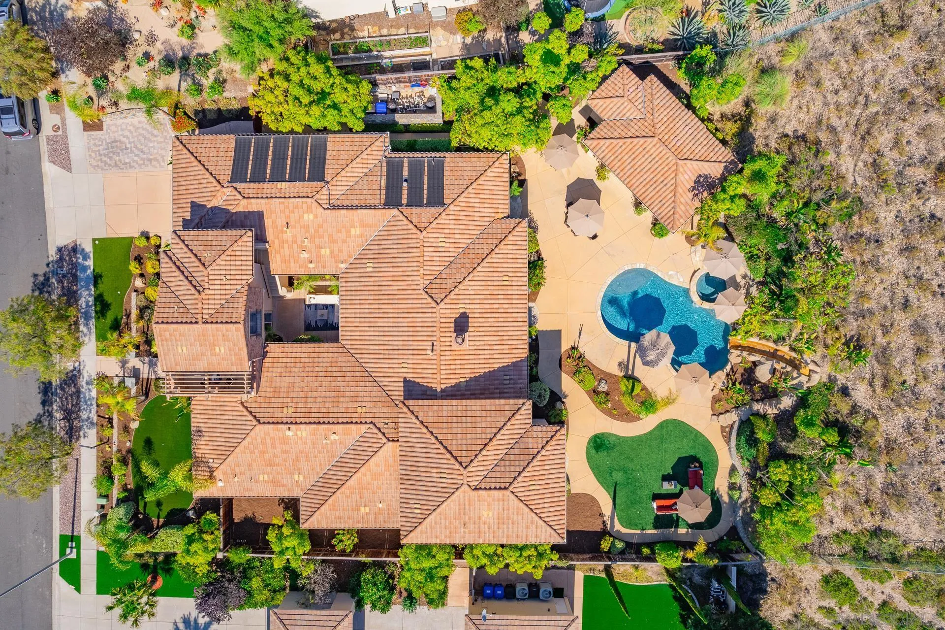 14757 Whispering Ridge Road San Diego, CA 92131 - Photo 38 of 48 an aerial view of a house with a yard and seating area