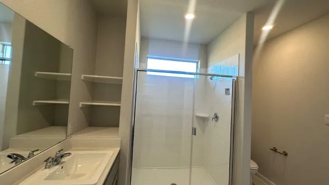 an empty room that has a window