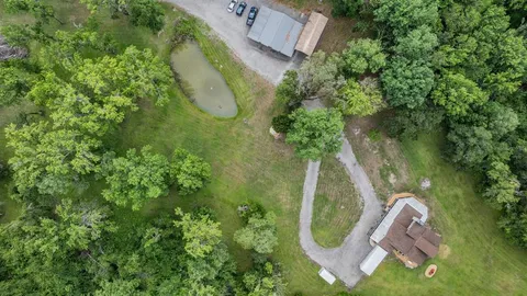 a view of a lake with a city