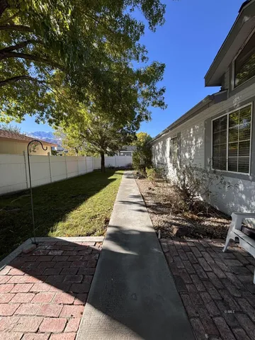 a view of a backyard
