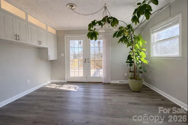 a view of a house with wooden floor
