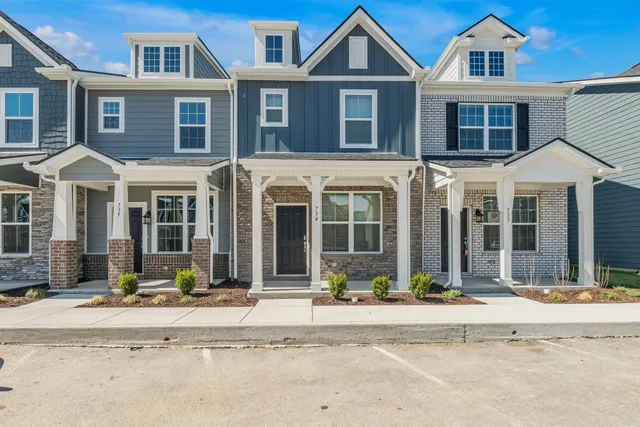front view of a brick house