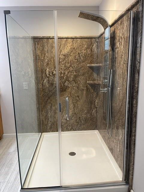 887 Mud Pike Road Smithfield, PA 15478 - Photo 27 of 36 a bathroom with a shower and a sink