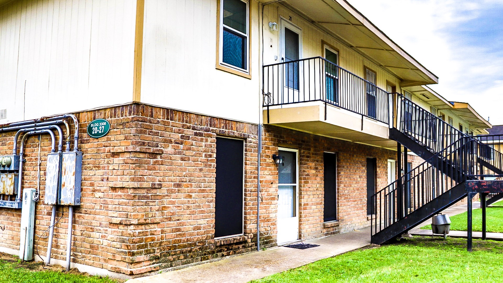 a view of a building with a window